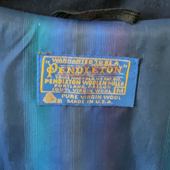 Vintage Pendleton Men’s Bomber Jacket Size M Navy Blue Pure Virgin Wool 💙💙💙 - Picture 11 of 14
